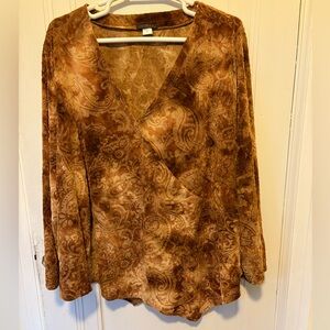 Zaftique size 6x brown textured tunic